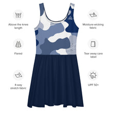 Charger l'image dans la galerie, Afan blue camo skater dress