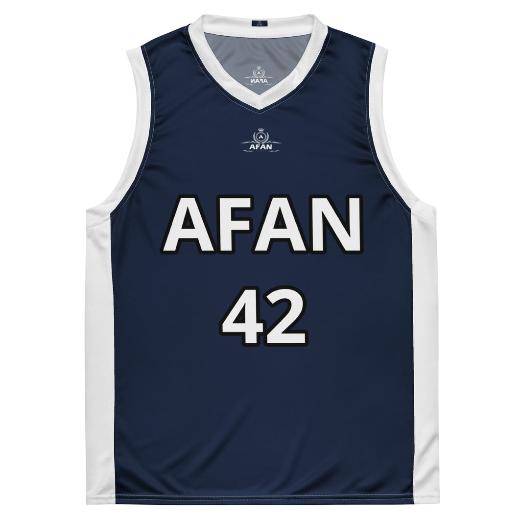 Afan navy fanatik basketball jersey