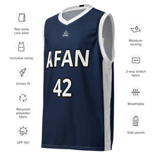 Charger l&#39;image dans la galerie, Afan navy fanatik basketball jersey
