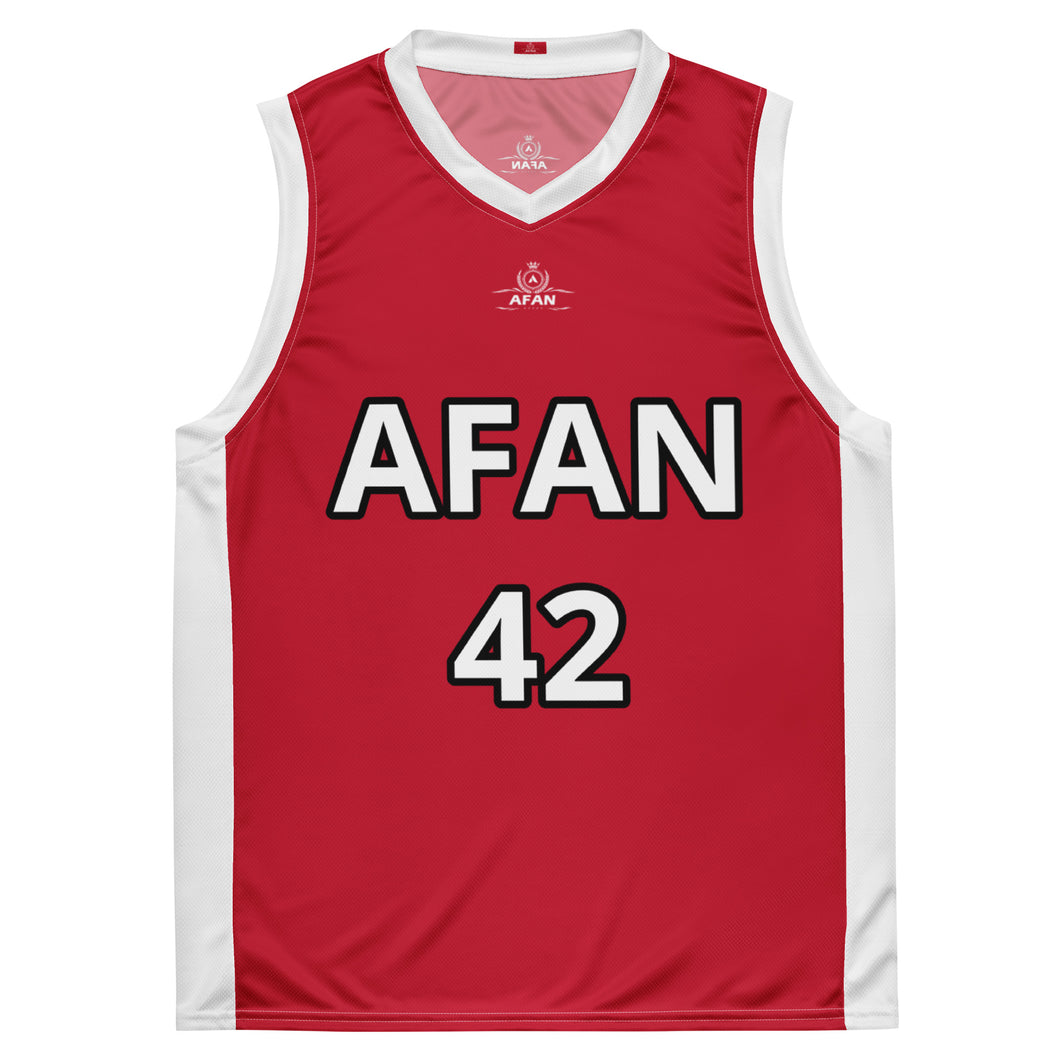 Afan red fanatik basketball jersey