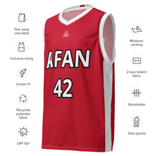Charger l&#39;image dans la galerie, Afan red fanatik basketball jersey
